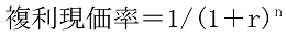 複利現価率の計算式